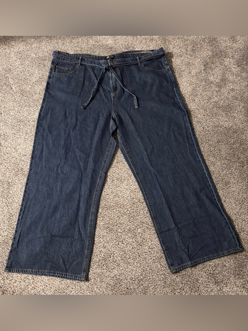Buffalo Jeans Wide Leg Belted Jean Dark Medium Blue Size 22 SLC0048US